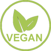 vegan logo in green with a leaf and vegan text