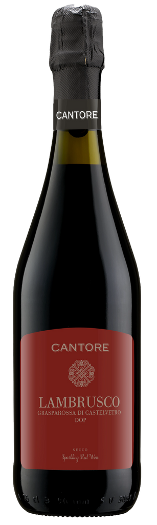 Cantore lambrusco semi sparkling dry red wine from the modena region of Italy. 