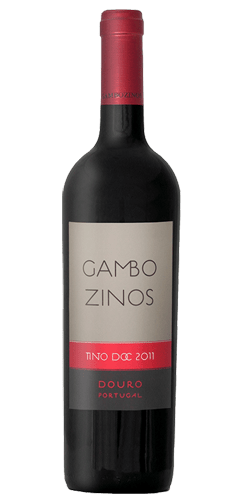 Cabanas de Castanheiro Gambozinos - The Wine Buff - Red wine bottle with red foil top and a white label with the text GAMBOZINOS, TINTO, DUORO, PORTUGAL.