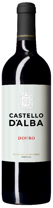 bottle of red wine from castella d'alba in the douro region of portugal