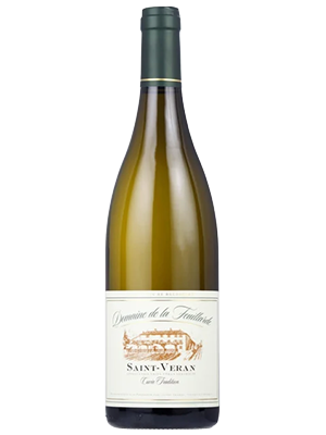 white wine from the burgundy region with a white label and a picture of a vineyards with the text ST VERAN